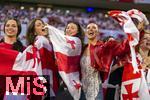 30.06.2024, Fussball UEFA EURO 2024, Achtelfinale, Spanien - Georgien, im Kln Stadion, Weibliche Fans auzs Georgien feiern trotz der Niederlage ihrer Mannschaft. 

