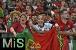 01.07.2024, Fussball UEFA EURO 2024, Achtelfinale, Portugal - Slowenien, in der Frankfurt Arena Frankfurt am Main,   Die Fans feiern ihren Sieg

