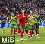 01.07.2024, Fussball UEFA EURO 2024, Achtelfinale, Portugal - Slowenien, in der Frankfurt Arena Frankfurt am Main, Schlussjubel nach dem Elfmeterschieen und dem Sieg der Portugiesen. Cristiano Ronaldo (Portugal) freut sich

