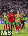 01.07.2024, Fussball UEFA EURO 2024, Achtelfinale, Portugal - Slowenien, in der Frankfurt Arena Frankfurt am Main, Schlussjubel nach dem Elfmeterschieen und dem Sieg der Portugiesen. Cristiano Ronaldo (Portugal) freut sich

