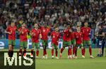 01.07.2024, Fussball UEFA EURO 2024, Achtelfinale, Portugal - Slowenien, in der Frankfurt Arena Frankfurt am Main, v.l. Joao Palhinha (Portugal), Ruben Neves (Portugal), Diogo Jota (Portugal), Nuno Mendes (Portugal), Bernardo Silva (Portugal), Ruben Dias (Portugal), Francisco Conceicao (Portugal) und Cristiano Ronaldo (Portugal) jubeln 

