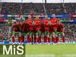 01.07.2024, Fussball UEFA EURO 2024, Achtelfinale, Portugal - Slowenien, in der Frankfurt Arena Frankfurt am Main, Mannschaftsfoto
vordere Reihe v.l. Joao Cancelo (Portugal), Rafael Leao (Portugal), Vitinha (Portugal), Nuno Mendes (Portugal), Bernardo Silva (Portugal), Bruno Fernandes (Portugal) 
hintere Reihe v.l. Diogo Costa (Portugal), Pepe (Portugal), Joao Palhinha (Portugal), Ruben Dias (Portugal) und Cristiano Ronaldo (Portugal) 

