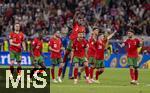 01.07.2024, Fussball UEFA EURO 2024, Achtelfinale, Portugal - Slowenien, in der Frankfurt Arena Frankfurt am Main, v.l. Diogo Jota (Portugal), Nuno Mendes (Portugal), Bernardo Silva (Portugal), Nelson Semedo (Portugal), Ruben Dias (Portugal), Cristiano Ronaldo (Portugal) und Francisco Conceicao (Portugal) 