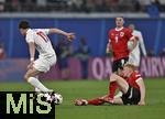 02.07.2024, Fussball UEFA EURO 2024, Achtelfinale, sterreich - Trkei, in der RB Arena Leipzig,     v.l. Kenan Yildiz (Trkei) gegen Nicolas Seiwald (sterreich) 

