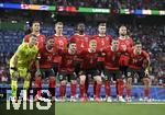 02.07.2024, Fussball UEFA EURO 2024, Achtelfinale, sterreich - Trkei, in der RB Arena Leipzig,     
Mannschaftsfoto
Vordere Reihe v.l. Patrick Pentz (sterreich), Philipp Mwene (sterreich), Romano Schmid (sterreich), Marcel Sabitzer (sterreich) und Christoph Baumgartner (sterreich) 
hintere Reihe v.l. Marko Arnautovic (sterreich), Philipp Lienhart (sterreich), Kevin Danso (sterreich), Stefan Posch (sterreich) und Konrad Laimer (sterreich) 
