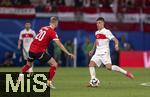 02.07.2024, Fussball UEFA EURO 2024, Achtelfinale, sterreich - Trkei, in der RB Arena Leipzig,  v.li: Konrad Laimer (sterreich) gegen Arda Gler (Trkei).

