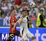 05.07.2024, Fussball UEFA EURO 2024, Viertelfinale, Spanien - Deutschland, in der Stuttgart-Arena. v.l. Dani Olmo (Spanien) gegen Josua Kimmich (Deutschland) 

