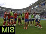 05.07.2024, Fussball UEFA EURO 2024, Viertelfinale, Spanien - Deutschland, in der Stuttgart-Arena. Rodri (Spanien) jubelt vor seinen Mannschaftskollegen

