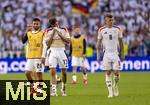 05.07.2024, Fussball UEFA EURO 2024, Viertelfinale, Spanien - Deutschland, in der Stuttgart-Arena. Frust nach dem Spiel bei Thomas Mller (2.v.li, Deutschland), Deniz Undav (li, Deutschland) und Toni Kroos (Deutschland) 

