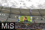 05.07.2024, Fussball UEFA EURO 2024, Viertelfinale, Spanien - Deutschland, in der Stuttgart-Arena. Enttuschung nach der Niederlage und dem Ausscheiden, Trainer Julian Nagelsmann (Deutschland) auf der Videoleinwand 

