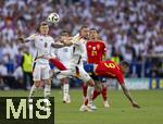 05.07.2024, Fussball UEFA EURO 2024, Viertelfinale, Spanien - Deutschland, in der Stuttgart-Arena. v.li: Toni Kroos (Deutschland), Waldemar Anton (Deutschland), Joselu (Spanien).

