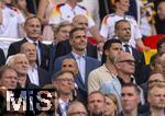 05.07.2024, Fussball UEFA EURO 2024, Viertelfinale, Spanien - Deutschland, in der Stuttgart-Arena. Ehrentribne mit  Geschftsfhrer Hans-Joachim Watzke (Borussia Dortmund), DFB Prsident Bernd Neuendorf (Deutschland), Aleksander Ceferin (UEFA-Prsident), Bundeskanzler Olaf Scholz (Deutschland), Britta Ernst (Frau von Olaf Scholz), Premier-Minister Pedro Sanchez (Spanien), 

