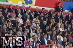 05.07.2024, Fussball UEFA EURO 2024, Viertelfinale, Spanien - Deutschland, in der Stuttgart-Arena. Ehrentribne mit Geschftsfhrer Hans-Joachim Watzke (Borussia Dortmund), DFB Prsident Bernd Neuendorf (Deutschland), Aleksander Ceferin (Prsident UEFA), Bundeskanzler Olaf Scholz (Deutschland), Britta Ernst (Frau von Olaf Scholz), Premier-Minister Pedro Sanchez (Spanien), Karl Heinz Riedle, Oliver Kahn, Oliver Bierhoff, Joachim Lw, Holger Badstuber,  u.a  

