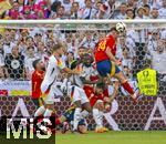 05.07.2024, Fussball UEFA EURO 2024, Viertelfinale, Spanien - Deutschland, in der Stuttgart-Arena. re: Aymeric Laporte (Spanien) Kopfball gegen Antonio Rdiger (Deutschland), Niclas Fllkrug (Deutschland), Nacho (Spanien) 

