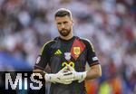 05.07.2024, Fussball UEFA EURO 2024, Viertelfinale, Spanien - Deutschland, in der Stuttgart-Arena. Torwart Simon Unai (Spanien) mit Logo auf der Brust: UEFA NATIONS LEAGUE SIEGER 2023

