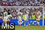 05.07.2024, Fussball UEFA EURO 2024, Viertelfinale, Spanien - Deutschland, in der Stuttgart-Arena. Frustrierter Abgang der Deutschen nach der Niederlage und dem Ausscheiden aus dem Turnier, Josua Kimmich (Deutschland), David Raum (Deutschland), Benjamin Henrichs (Deutschland), Niclas Fllkrug (Deutschland)  fassungslos.
 
