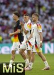 05.07.2024, Fussball UEFA EURO 2024, Viertelfinale, Spanien - Deutschland, in der Stuttgart-Arena. Frust nach der Niederlage bei Maximilian Beier (Deutschland), David Raum (Deutschland), Maximilian Mittelstdt (Deutschland) 

