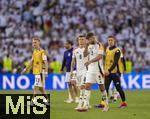 05.07.2024, Fussball UEFA EURO 2024, Viertelfinale, Spanien - Deutschland, in der Stuttgart-Arena. Frust nach der Niederlage bei Niclas Fllkrug (Deutschland),Toni Kroos (Deutschland) Chris Jan Fhrich (Deutschland) 