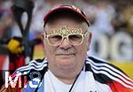 05.07.2024, Fussball UEFA EURO 2024, Viertelfinale, Spanien - Deutschland, in der Stuttgart-Arena. Deutscher Fan mit bemerkenswerter EM2024-Brille auf der Nase.

