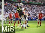 05.07.2024, Fussball UEFA EURO 2024, Viertelfinale, Spanien - Deutschland, in der Stuttgart-Arena. Torwart Simon Unai (Spanien) steigt hoch zum Ball, gegen Kai Havertz (Deutschland), Ilkay Gndogan (Deutschland), Antonio Rdiger (Deutschland) 

