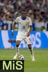 09.07.2024, Fussball UEFA EURO 2024, Halbfinale, Spanien - Frankreich, in der Mnchner-Fussball-Arena.  Ousmane Dembele (Frankreich) am Ball 
