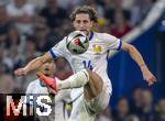 09.07.2024, Fussball UEFA EURO 2024, Halbfinale, Spanien - Frankreich, in der Mnchner-Fussball-Arena. Adrien Rabiot (Frankreich) am Ball 
