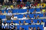 09.07.2024, Fussball UEFA EURO 2024, Halbfinale, Spanien - Frankreich, in der Mnchner-Fussball-Arena. Journalisten auf der Pressetribne.
