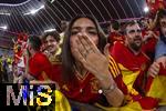 09.07.2024, Fussball UEFA EURO 2024, Halbfinale, Spanien - Frankreich, in der Mnchner-Fussball-Arena. Fans Spanien feiern ihre Mannschaft, 
