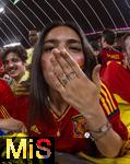 09.07.2024, Fussball UEFA EURO 2024, Halbfinale, Spanien - Frankreich, in der Mnchner-Fussball-Arena. Fans Spanien feiern ihre Mannschaft, 
