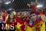 09.07.2024, Fussball UEFA EURO 2024, Halbfinale, Spanien - Frankreich, in der Mnchner-Fussball-Arena. Fans Spanien feiern ihre Mannschaft 
