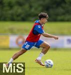 11.07.2024, Fussball 2. Bundesliga 2024/2025, 1.FC Magdeburg im Sommertrainingslager in Bad Wrishofen im Unterallgu, Training im Stadion am unteren Hart. Jason Ceka (1. FC Magdeburg) am Ball 