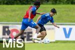 11.07.2024, Fussball 2. Bundesliga 2024/2025, 1.FC Magdeburg im Sommertrainingslager in Bad Wrishofen im Unterallgu, Training im Stadion am unteren Hart. re: Tatsuya Ito (1. FC Magdeburg) gegen Pierre Nadjombe (li, 1. FC Magdeburg) 