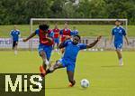 11.07.2024, Fussball 2. Bundesliga 2024/2025, 1.FC Magdeburg im Sommertrainingslager in Bad Wrishofen im Unterallgu, Pierre Nadjombe (links, Magdeburg), Daniel Heber (rechts, Magdeburg)