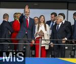 14.07.2024, Fussball UEFA EURO 2024, Finale im Berliner Olympiastadion, Spanien - England,  v.li: Felipe VI. Knig von Spanien, mit Tochter Sofia, auf der VIP-Tribne, re: Pedro Rocha (Prsident Spanischer Fussball-Verband)
