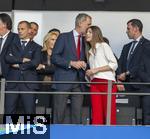 14.07.2024, Fussball UEFA EURO 2024, Finale im Berliner Olympiastadion, Spanien - England,  UEFA Prsident Aleksander Ceferin, Felipe VI. Knig von Spanien, mit Tochter Sofia, auf der VIP-Tribne, 
