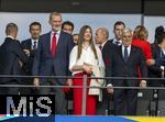 14.07.2024, Fussball UEFA EURO 2024, Finale im Berliner Olympiastadion, Spanien - England,  v.li: Felipe VI. Knig von Spanien, mit Tochter Sofia, auf der VIP-Tribne, re: Pedro Rocha (Prsident Spanischer Fussball-Verband)
