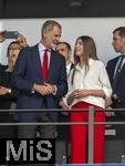 14.07.2024, Fussball UEFA EURO 2024, Finale im Berliner Olympiastadion, Spanien - England,  Felipe VI. Knig von Spanien, mit Tochter Sofia, auf der VIP-Tribne, 