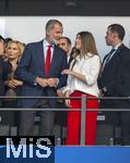 14.07.2024, Fussball UEFA EURO 2024, Finale im Berliner Olympiastadion, Spanien - England,  Felipe VI. Knig von Spanien, mit Tochter Sofia, auf der VIP-Tribne, 
