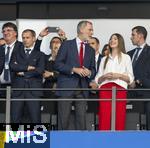 14.07.2024, Fussball UEFA EURO 2024, Finale im Berliner Olympiastadion, Spanien - England,  UEFA Prsident Aleksander Ceferin, Felipe VI. Knig von Spanien, mit Tochter Sofia, auf der VIP-Tribne, 
