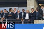 14.07.2024, Fussball UEFA EURO 2024, Finale im Berliner Olympiastadion, Spanien - England,  v.li: Nasser Al-Khelaifi (Katar, Paris St. Germain), Jesper MOLLER-CHRISTENSEN (UEFA-Beiratsmitglied), Bundeskanzler Olaf Scholz, Geschftsfhrer Hans-Joachim Watzke (Borussia Dortmund), 
