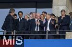 14.07.2024, Fussball UEFA EURO 2024, Finale im Berliner Olympiastadion, Spanien - England,  2.v.li: Nasser Al-Khelaifi (Katar, Paris St. Germain), mitte:  Jesper MOLLER-CHRISTENSEN (UEFA-Beiratsmitglied), 2.v.re: Bundeskanzler Olaf Scholz, re: Geschftsfhrer Hans-Joachim Watzke (Borussia Dortmund), 
