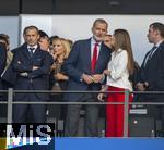 14.07.2024, Fussball UEFA EURO 2024, Finale im Berliner Olympiastadion, Spanien - England,  UEFA Prsident Aleksander Ceferin, Felipe VI. Knig von Spanien, mit Tochter Sofia, auf der VIP-Tribne, 
