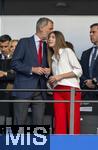 14.07.2024, Fussball UEFA EURO 2024, Finale im Berliner Olympiastadion, Spanien - England, Felipe VI. Knig von Spanien, mit Tochter Sofia, auf der VIP-Tribne, 