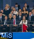 14.07.2024, Fussball UEFA EURO 2024, Finale im Berliner Olympiastadion, Spanien - England,  Luis Figo, William, UEFA Prsident Aleksander Ceferin, Felipe VI. Knig von Spanien, mit Tochter Sofia, auf der VIP-Tribne,  Frank Walter Steinmeier, Philipp Lahm,  
 