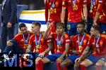 14.07.2024, Fussball UEFA EURO 2024, Finale im Berliner Olympiastadion, Spanien - England, Siegerehrung des Europameisters Spanien, Ayoze (Spanien), Alejandro Grimaldo (Spanien), Lamine Yamal (Spanien), Nico Williams (Spanien), Joselu (Spanien), 