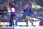 14.07.2024, Fussball UEFA EURO 2024, Finale im Berliner Olympiastadion, Spanien - England, Show vor dem Spiel mit Musikdarbietung auf der Bhne, Meduza, One Republic, Leony und Ryan Tedder mit Fire. 
