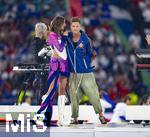 14.07.2024, Fussball UEFA EURO 2024, Finale im Berliner Olympiastadion, Spanien - England, Show vor dem Spiel mit Musikdarbietung auf der Bhne, Meduza, One Republic, Leony und Ryan Tedder mit Fire. 
