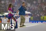 14.07.2024, Fussball UEFA EURO 2024, Finale im Berliner Olympiastadion, Spanien - England, Show vor dem Spiel mit Musikdarbietung auf der Bhne, Meduza, One Republic, Leony und Ryan Tedder mit Fire. 
