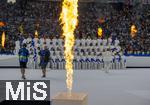 14.07.2024, Fussball UEFA EURO 2024, Finale im Berliner Olympiastadion, Spanien - England, Show vor dem Spiel mit Musikdarbietung und Pyro