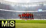 14.07.2024, Fussball UEFA EURO 2024, Finale im Berliner Olympiastadion, Spanien - England, Mannschaftsfoto Team Spanien, vor dem Anpfiff. Torwart Simon Unai (Spanien), Daniel Carvajal (Spanien), Robin Le Normand (Spanien), Alvaro Morata (Spanien), Fabian (Spanien), Dani Olmo (Spanien), Aymeric Laporte (Spanien), Rodri (Spanien), Nico Williams (Spanien), Lamine Yamal (Spanien), Marc Cucurella (Spanien)

